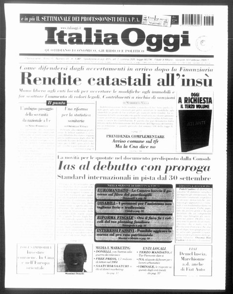 Italia oggi : quotidiano di economia finanza e politica